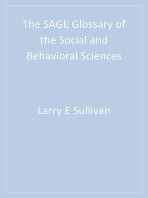 cover image of The SAGE Glossary of the Social and Behavioral Sciences